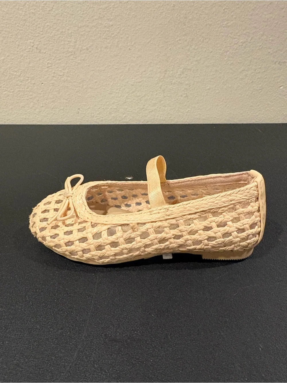Cat & Jack Lorna Mary Jane Flats With Bow Woven Shoes Little Girl Toddler Size 8